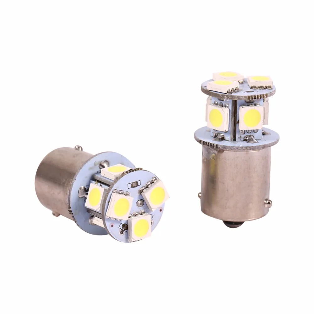 2 шт. белый BA15S R5W 1156 5050 8SMD Светодиодные Автомобильные тормозные лампы