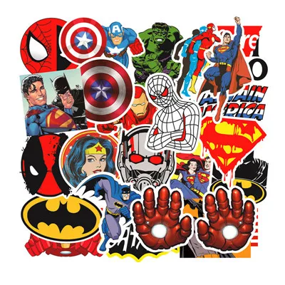 50pcs 50 шт. Аниме Драконий жемчуг супер наклейки герои марвел DC костюм чехол тележка чехол Стикеры s «Супермен», «Бэтмен», «граффити» Стикеры для катания на скейтборде Чемодан - Цвет: 50pcs