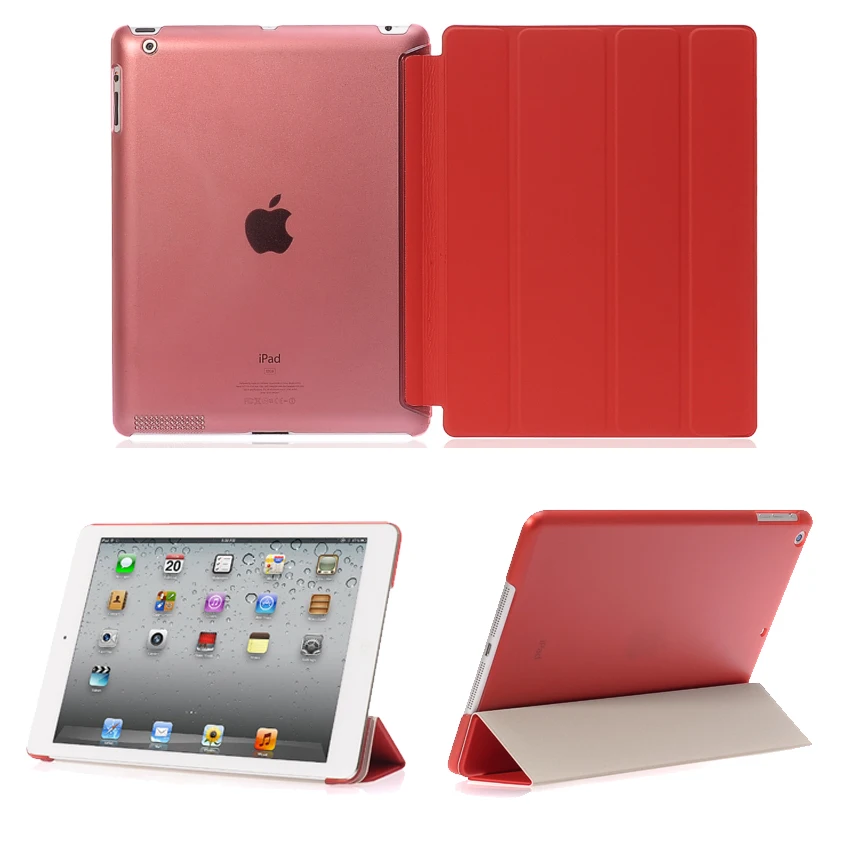 Ультра тонкий чехол для iPad 2 3 4 с магнитной подставкой A1430 A1458 ПВХ + ТПУ 360 умный флип