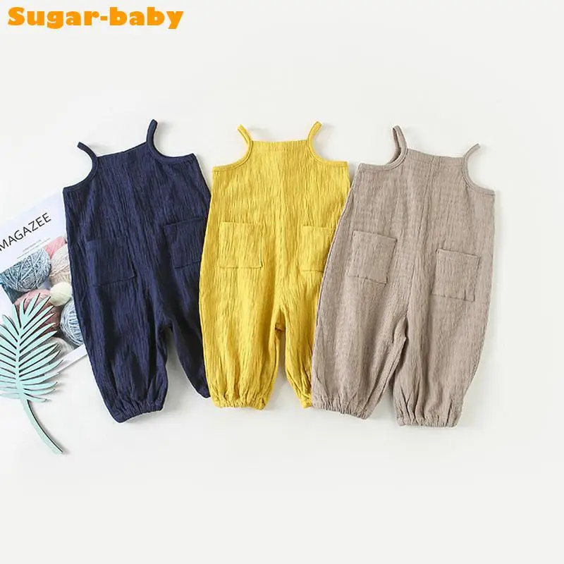 Детская одежда с подтяжками для девочек и мальчиков лето 2018 хлопковые свободные