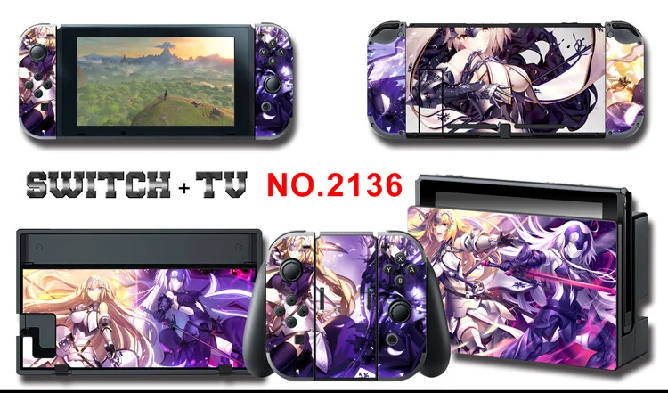 Для nintendo Switch Pain sticker консоль Dock Joy Con полное покрытие цветной бумажной кожи Закаленное стекло протектор экрана от 2000-2305