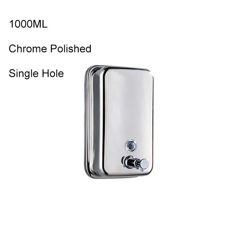 1000mL Chrome Дозаторы жидкого мыла 1500 мл 304 нержавеющая сталь настенный дозатор жидкого мыла для ванной комнаты - Цвет: 1000mL Chrome