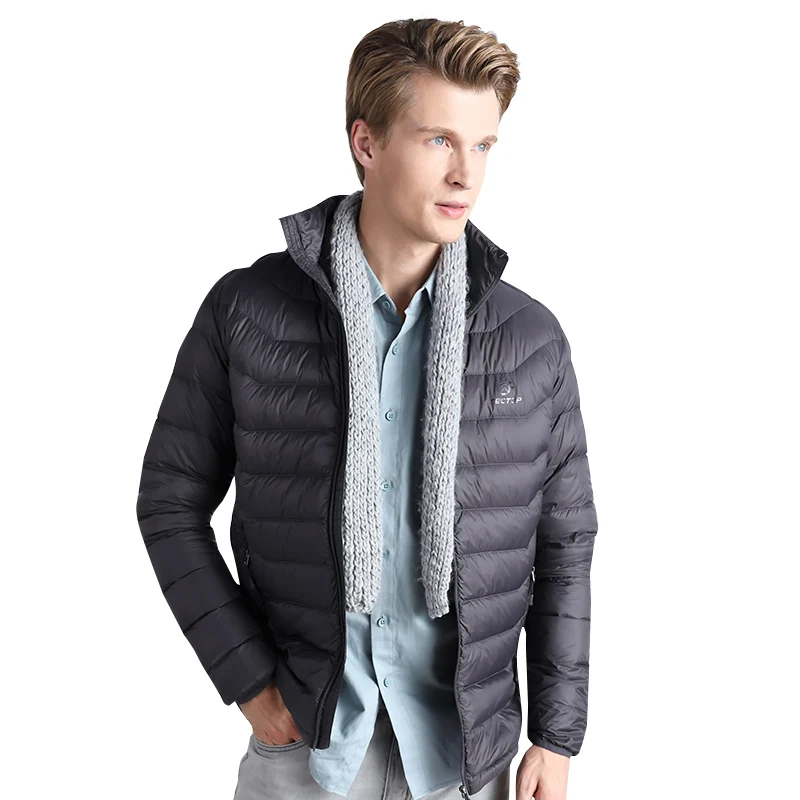 Мужской зимний пуховик на 90% белом утином пуху водонепроницаемая теплая куртка