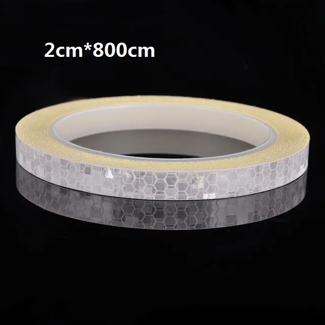 Silver 2 см* 800 см/315 дюймов отражающие наклейки MTB велосипед полоса Декаль лента Безопасность водонепроницаемый велосипедный Велоспорт Светоотражающие стикеры для мотоциклов - Цвет: Silver