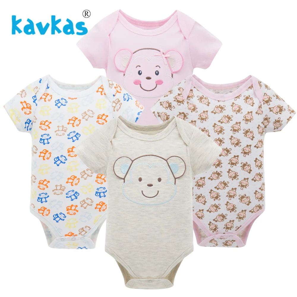 Kavkas/Боди для малышей 4 шт./упак. одежда с короткими рукавами новорожденных девочек