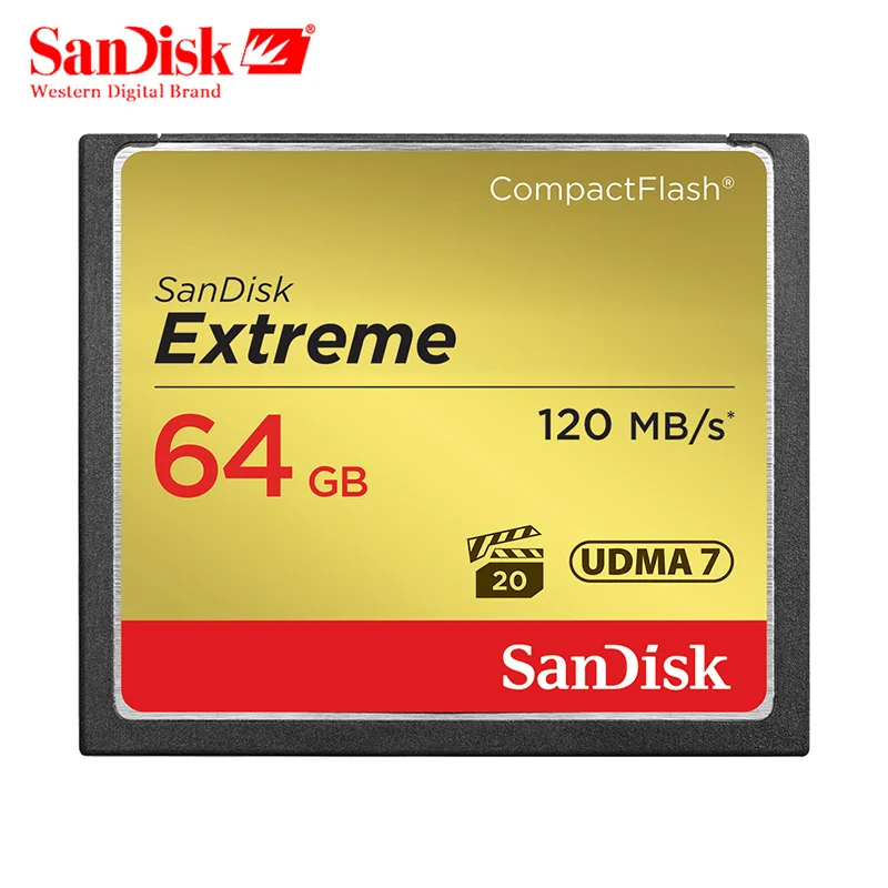 Sandisk Экстрим CF карт объемом памяти 32 Гб или 64 ГБ 128 CompactFlash карты 120 МБ/с. 800X