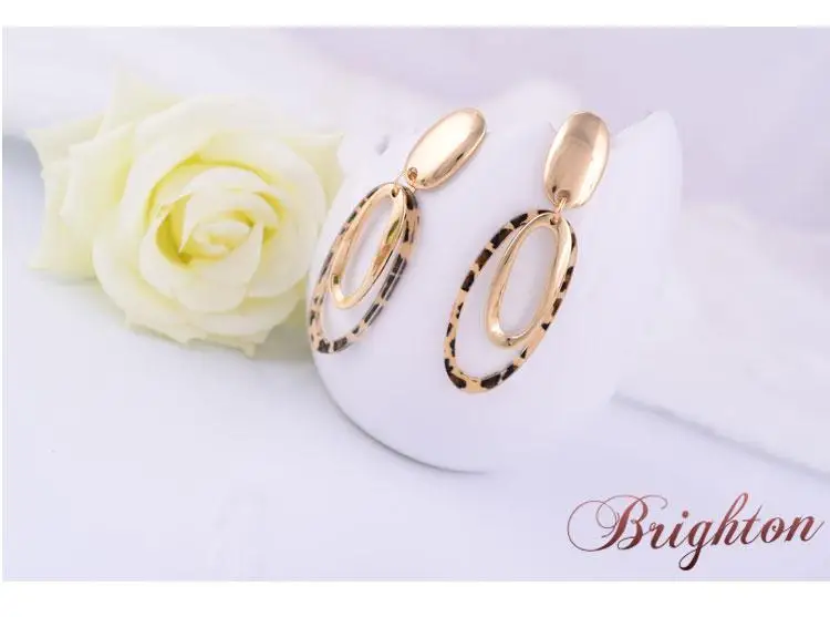 Occident Trendy Women Charm Leopard Print Statement Earrings Gold\Silver Plated Punk Rock Dangle Jewelry|jewelry channel|jewelry gold earringjewelry