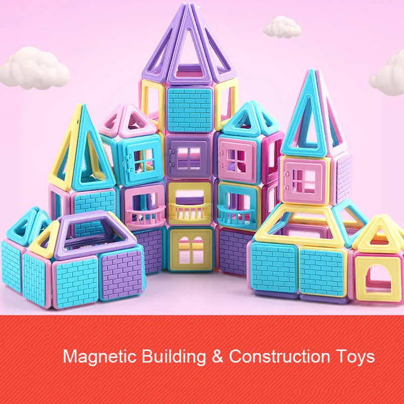 Магнитный конструктор строительные блоки игрушки блок из плиток для детей