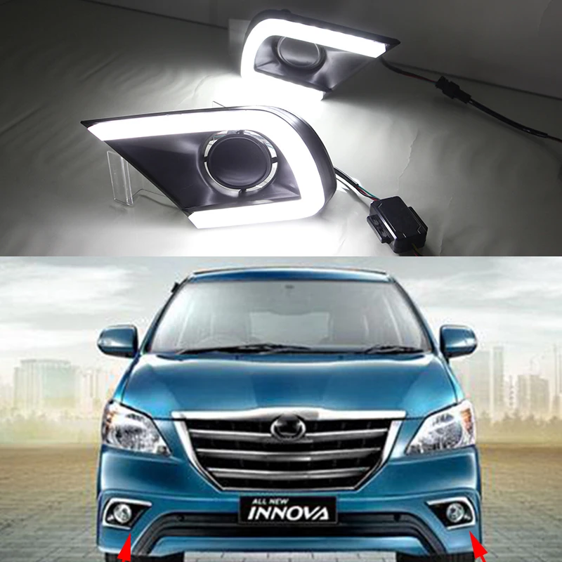 Автомобильный Flasing 1 комплект drl для Toyota Innova 2013 2014 2015 светодиодный DRL Габаритные