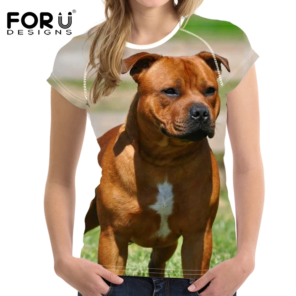 FORUDESIGNS Женская дышащая футболка с рисунком терьера летний топ круглым вырезом