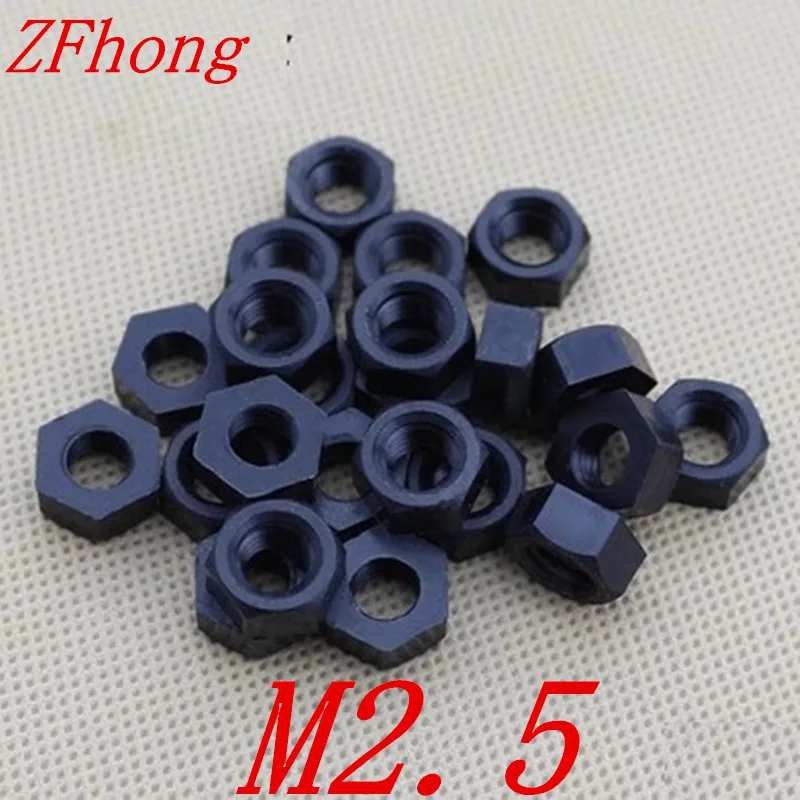 

1000PCS M2.5 Black nylon plastic hex nut