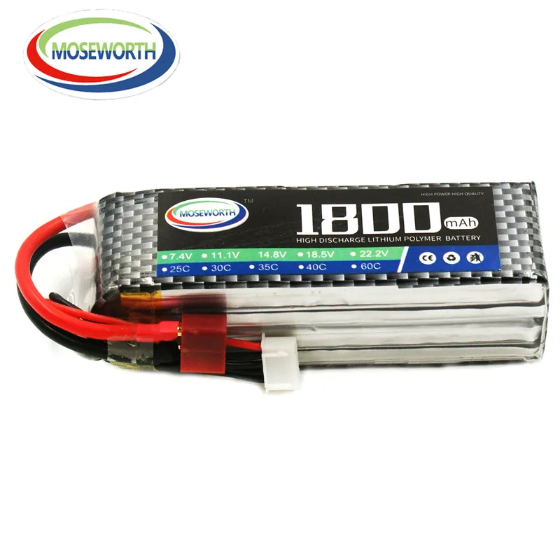 MOSEWORTH RC LiPo Батарея 4S 14 8 V 1800 мА/ч 25C аэрокамера для дистанционно управляемого