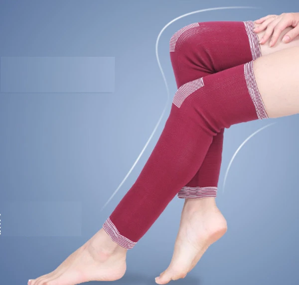 2 пары Хорошие эластичные длинные колено Поддержка рукавом ремень трикотажные