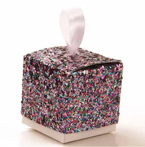 2018 Bruiloft Gunsten En Geschenken Gunst Chocolade Snoep Geschenkdozen Party Zilver/Goud Glitter Doos Voor gast | Дом и сад