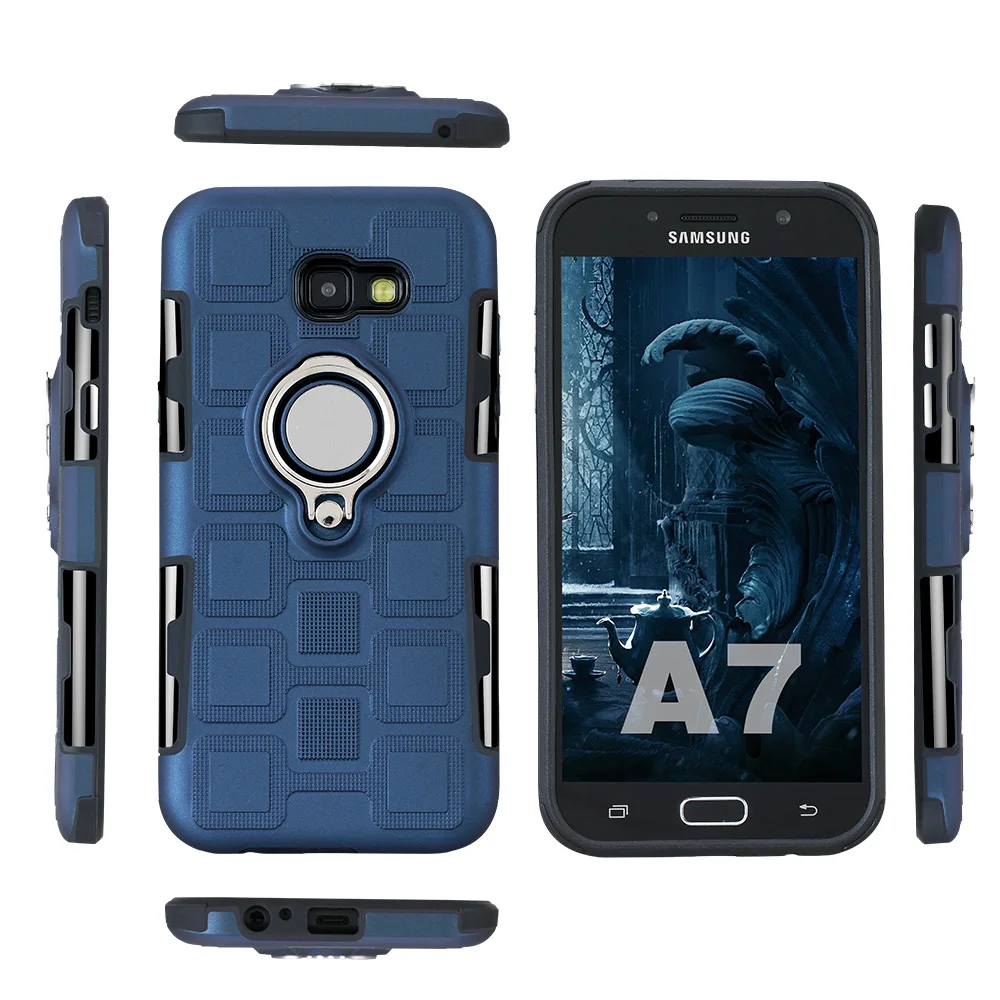Чехол для samsung Galaxy A3 A5 A7, металлическое кольцо, подставка, TPU+ PC, 2в1, магнитный автомобильный чехол для A720 A320 A520, чехол