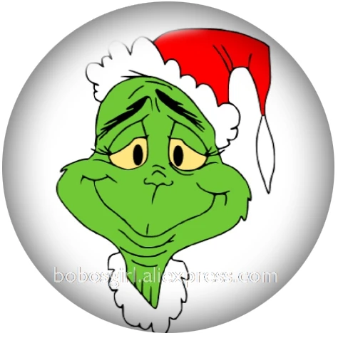 A5968 Как grinch украли рождественские стеклянные кнопки DIY ювелирные изделия круглые фото Кабошоны с плоской обратной стороной DA1162 - Окраска металла: A5968
