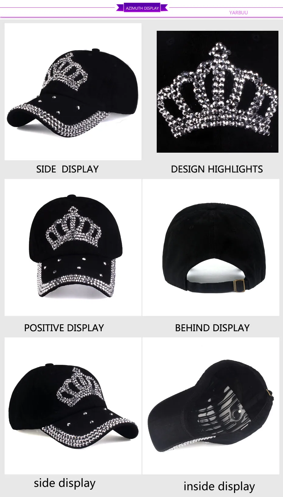 [YARBUU] бейсболки, новинка, модная Стильная мужская и женская Солнцезащитная шляпа, стразы, Джинсовая и хлопковая бейсболка