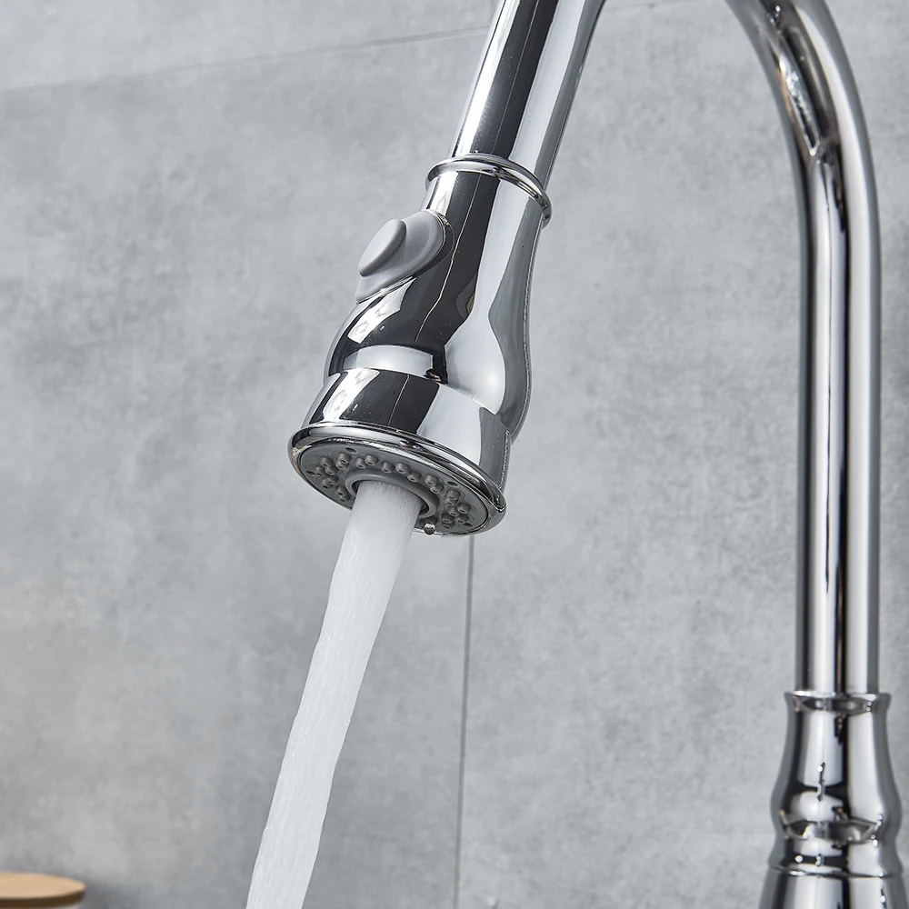 Uythner черный черненая 4 цвета Кухня кран вытащить 2 Функция переключатель