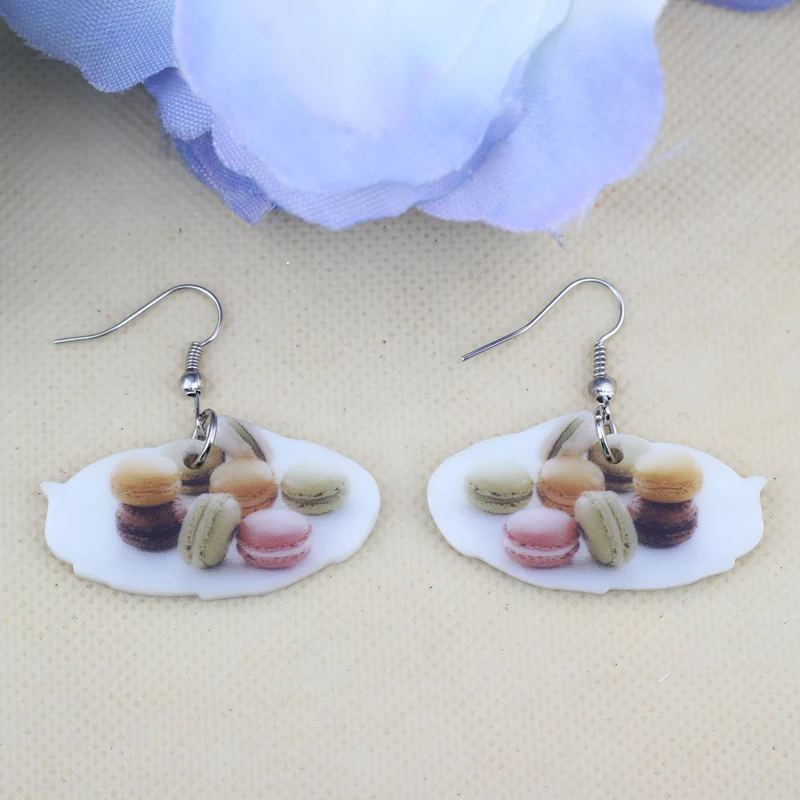 Bonsny печенье серьги красочные продукты питания Новинка 2014 Милый принт акриловый