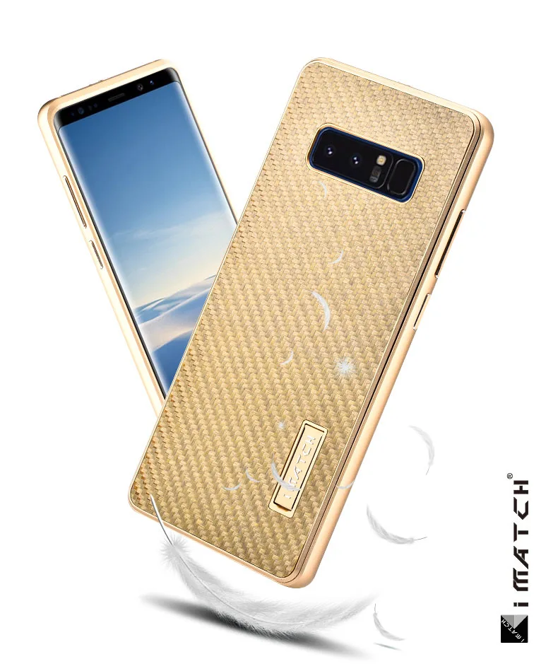 Imatch чехол для samsung Примечание 8 9 Note8 металлический корпус алюминий+ углеродного волокна задняя крышка для samsung S8 S9 плюс Примечание 9 8 coque