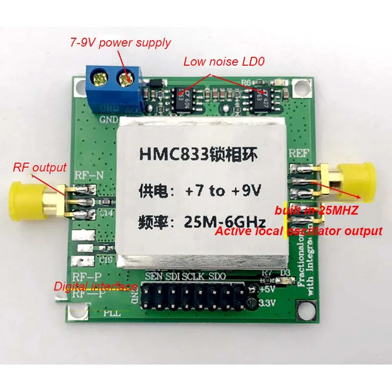 Lusya HMC833 25 M-6 GHZ источник радиочастотного сигнала, фазоблокированный источник развертки STM32 управления открытым исходным кодом TFT T0101