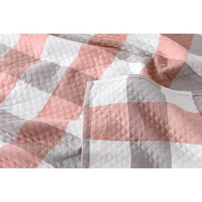 Летнее Клетчатое одеяло 2 слоя газовое Хлопковое полотенце покрывало для кровати