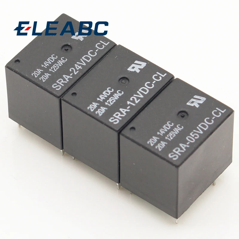 5 шт./лот Мощность реле SRA-05VDC-CL SRA-12VDC-CL SRA-24VDC-CL 5 В, 12 В, 24 В постоянного тока, 20A 5PIN