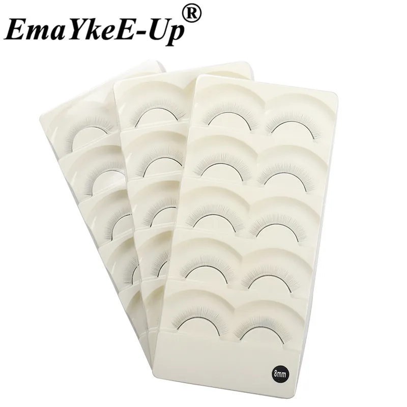 

50 pcs Practice False Eyelashes Natural Training Lashes for Eyelash Extension Beginners Teaching Lashes Makeup Tools 5 boxes