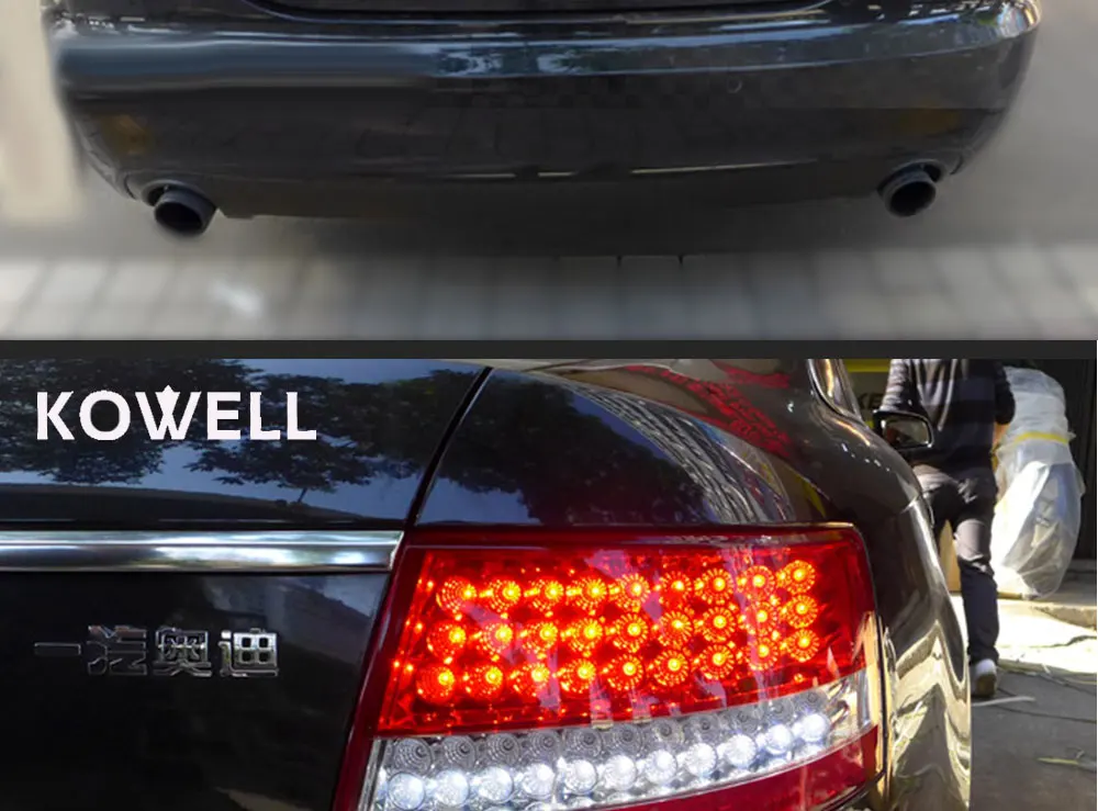 KOWELL автомобильный Стайлинг для Audi a6L хвост светильник s 2005 2006 2007 2008 для A6L хвост светильник задний фонарь DRL+ тормоз+ Парк+ сигнала