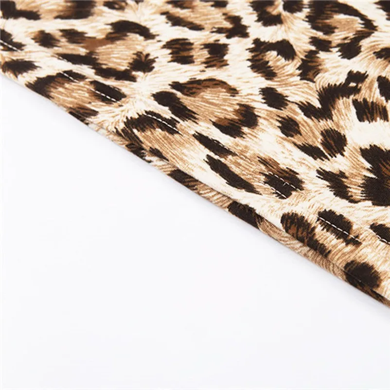 Модные пикантные босоножки Тонкий Leopard Для женщин платье Женский Bodycon Вечерние