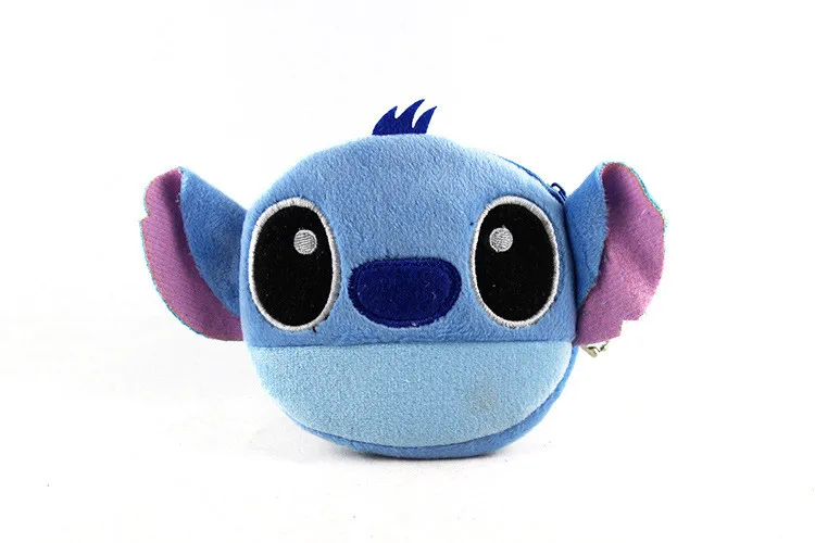 Stitch 10*11 см Мультяшные кошельки для девочек, дамские Плюшевые Мини-кошельки на молнии, Детские сумочки с изображением Супермена, миньонов, Пикачу, сумки для детей, подарки - Цвет: Stitch