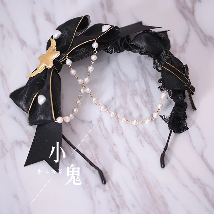 hair band Готическая Лолита diablo серия make dead LO niang KC Лолита кружева обруч для волос проверка украшения головной убор шпилька - Цвет: hair band