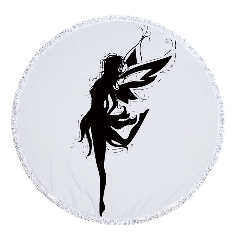 С изображением крыльев круглое пляжное Полотенца способный преодолевать Броды