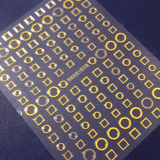 gold Новейшие HAXX-009 3d наклейки для ногтей, японский стиль, наклейки для ногтей, шаблон, задний клей, инструменты для украшения ногтей - Цвет: gold