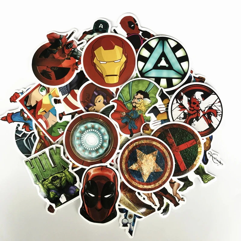 Новинка, 50 шт./лот, классические наклейки с аниме Marvel, игрушки для ноутбука, скейтборд, стикеры для багажа, водонепроницаемые забавные наклейки с человеком-пауком для детей
