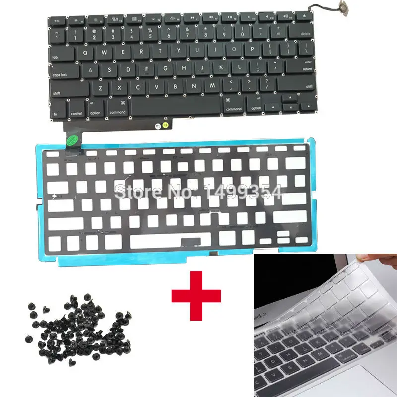 Подлинная Клавиатура A1286 US с винтами клавиатуры подсветкой для Apple Macbook Pro 15