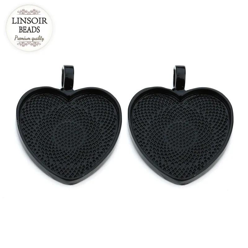 5 шт./лот 25 мм ожерелье в форме сердца с подвесками для женщин золотое черное