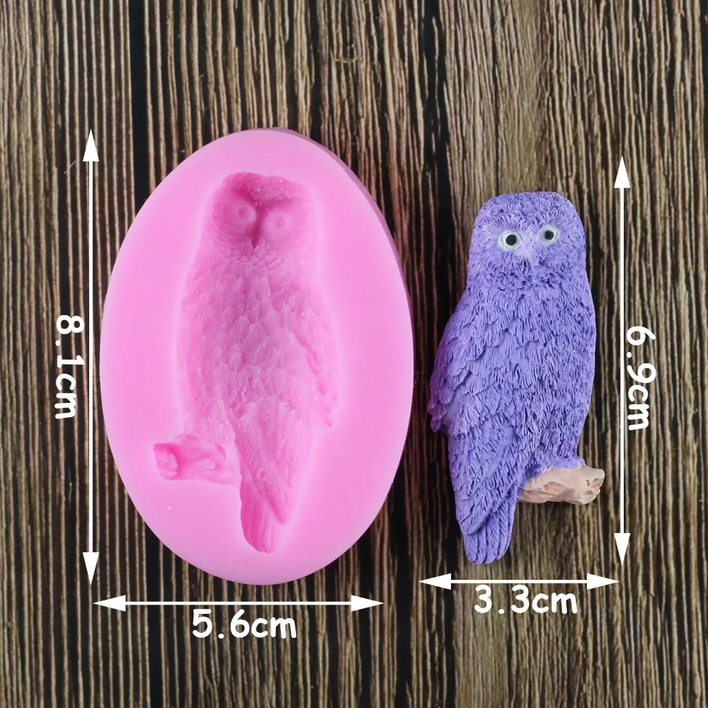 3D формы для помадки в форме совы силиконовые свечей инструменты поделок форма