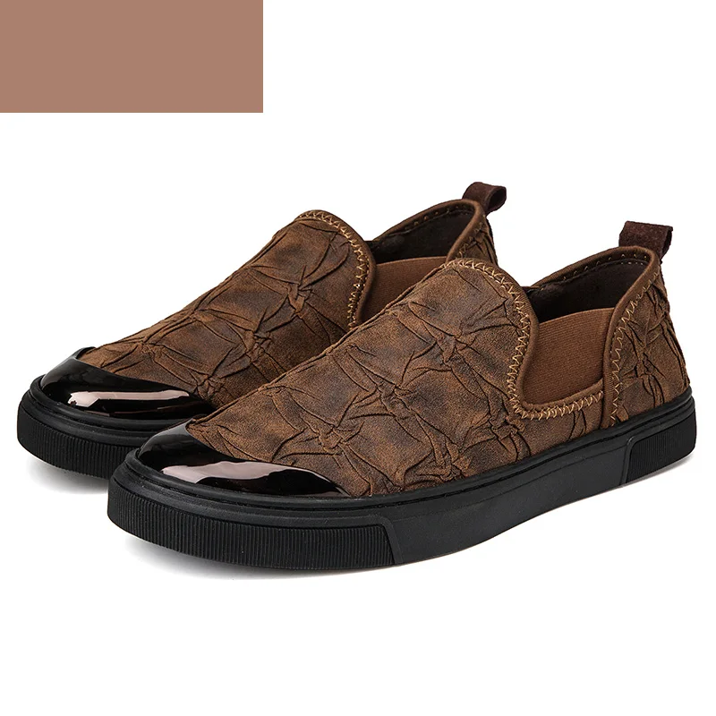 Khaki Misalwa/Мужская обувь; высокое качество; Zapatos de Hombre; ; Лоферы без шнуровки; нескользящие мужские мокасины для вождения в стиле ретро; обувь для отдыха - Цвет: Khaki
