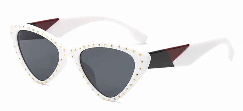 Сексуальные ретро солнцезащитные очки кошачий глаз для женщин модные заклепки Оттенки UV400 CCSPACE винтажные брендовые дизайнерские очки Oculos 47209