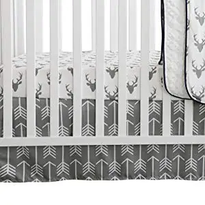 Crib Skirt Детская кроватка для маленьких мальчиков белый серый лесной стрелы оленьи рога, Олень голова Minky одеяло темно-синяя кроватка лист олень самец оленя кроватка рельс постельные принадлежности - Цвет: Crib Skirt