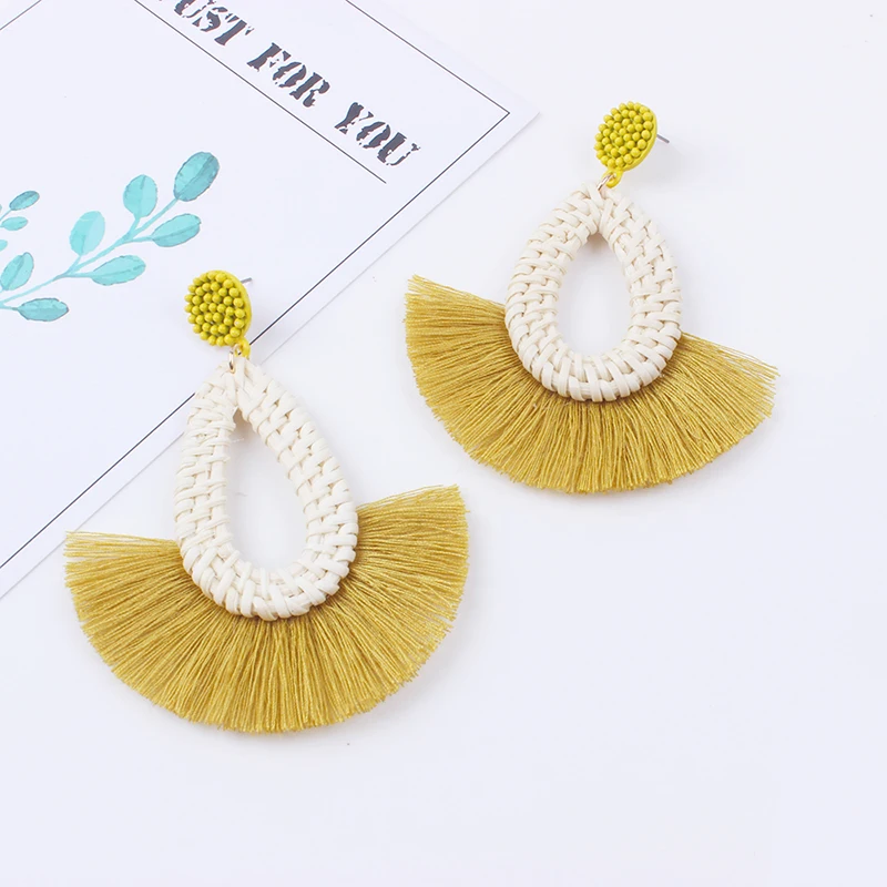 2018 новый ручной деревянные соломы круглые серьги этнические мотаться себе для