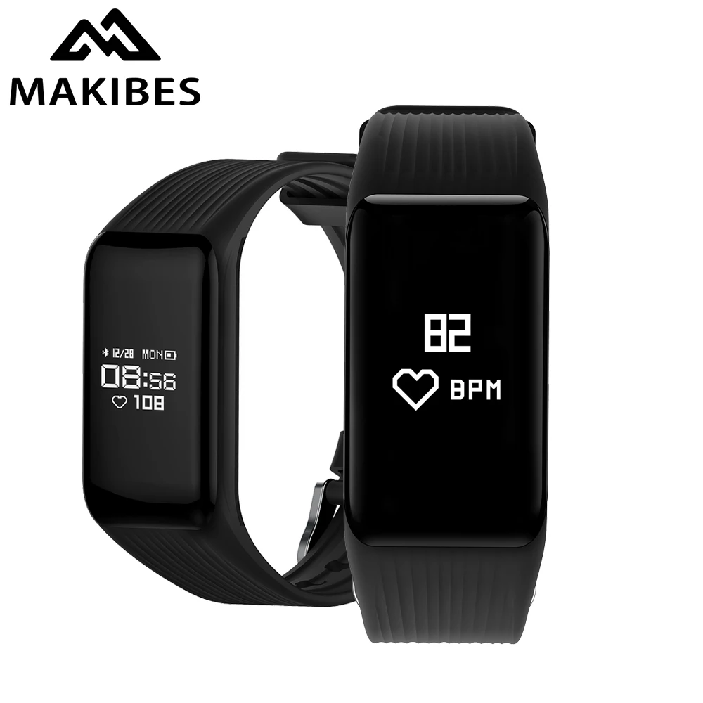 Makibes HR2 Bluetooth 4,0 Для мужчин Для женщин умный Браслет Фитнес трекер непрерывной монитор сердечного ритма браслет