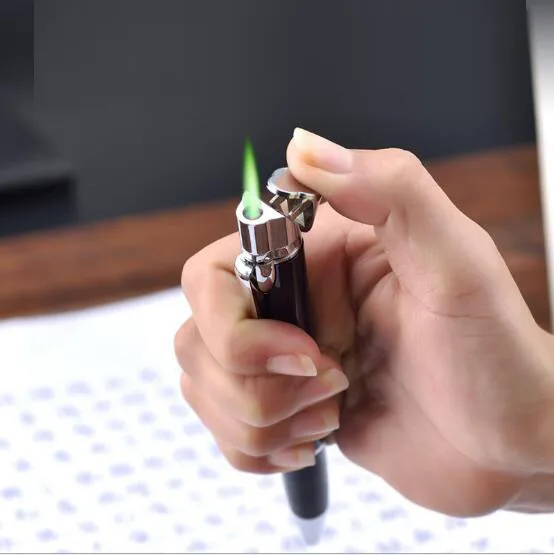 Ветрозащитные газовые зажигалки HONEST Ball Point регулируемые зеленые прямые гаджеты