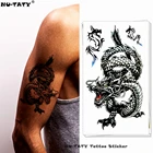 Nu-TATY Eastern Long Black Dragon Временные татуировки для тела художественные наклейки на руку 17*10 см Водонепроницаемая поддельная хна безболезненная