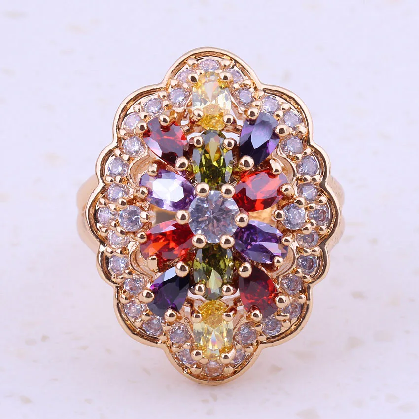 Очаровательные Модные кольца для женщин разных цветов с имитацией драгоценных