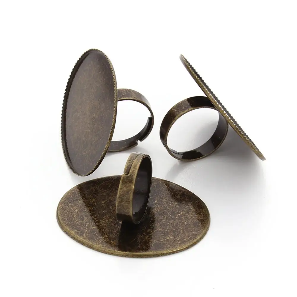 10 шт./lo модные антикварные цветные овальные кольца-кабошоны 30*40 мм базовые кольца