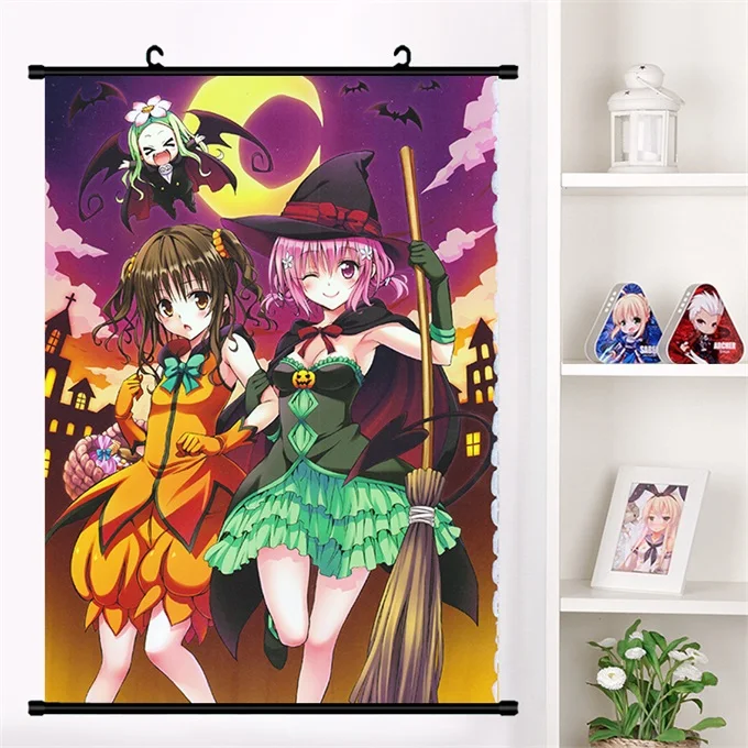 O Аниме To LOVE Ru Eve Микан Юки тьма Kotegawa Yui Momo Belia Deviluke настенный свиток плакат Настенные подвесные плакаты домашний декор - Цвет: O