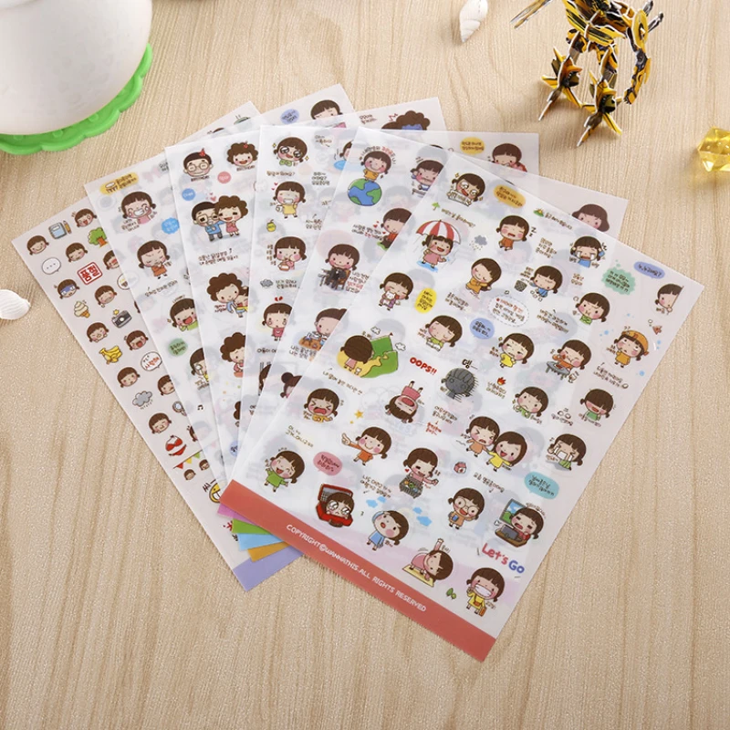 (6 листов)/партия наклейки для дневника блокнота телефона|sticker board|stickers refrigeratorsticker