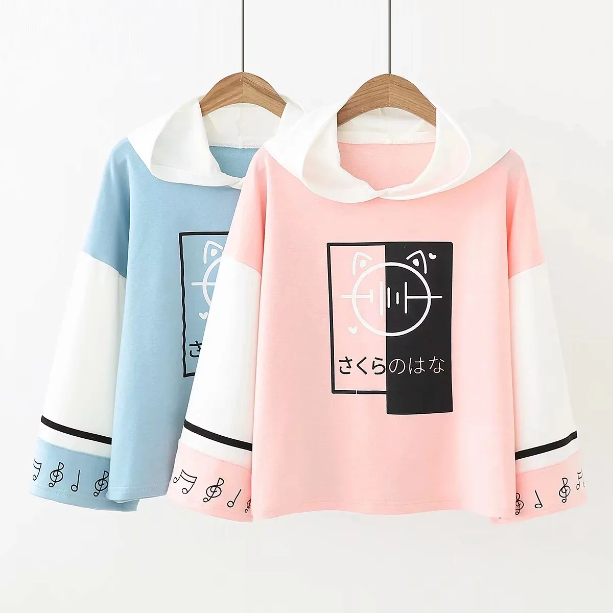 Kpop Harajuku милые толстовки с принтом женская повседневная одежда японский Kawaii графический пуловер Mori Girl прекрасный аниме розовый Свитшот